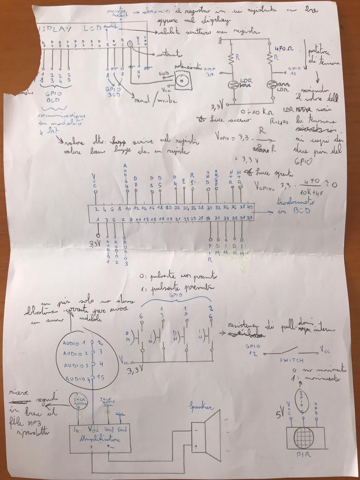 The hand-drawn schematic