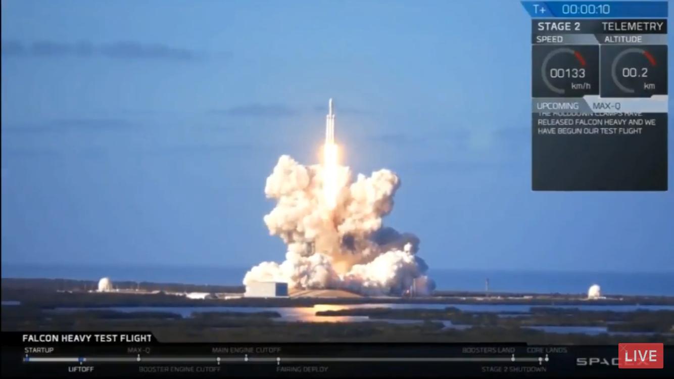 SpaceX's Falcon Heavy test flight